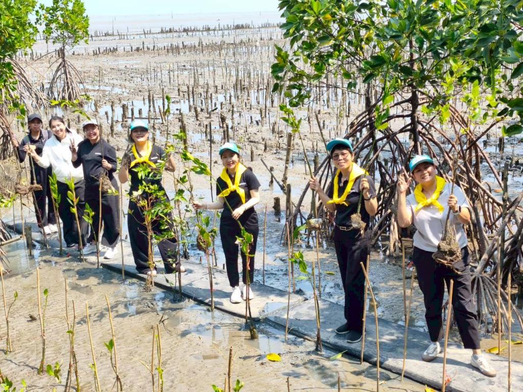 กข.กสอ. จัดกิจกรรม "ปลูกด้วยมือ ฟื้นฟูระบบนิเวศชายทะเลด้วยใจชาวดีพร้อม" ณ โรงเรียนธรรมชาติป่าชายเลน อ.เมือง จ.สมุทรสงคราม